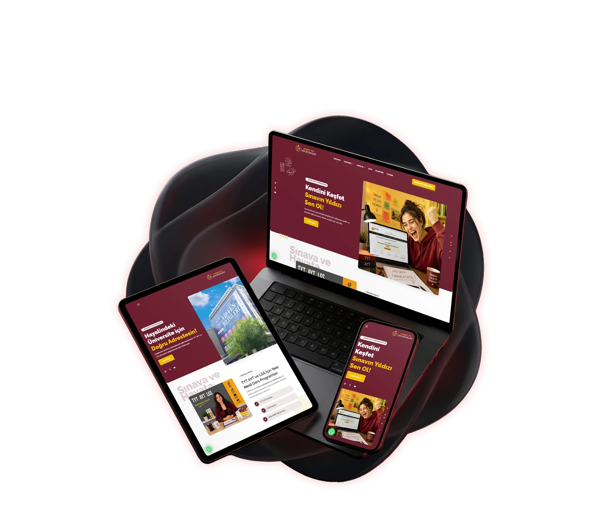 Web sitesi tasarımi, grafik tasarım ve dijital deneyimlerin farklı cihazlarda görünümü