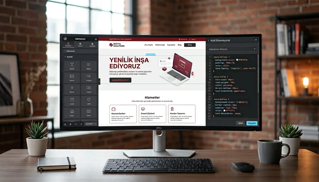 WordPress ve Elementor ile görsel web tasarımı ve kod düzenleme